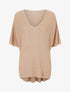 Top oversize en maille fine irisée - Champagne - 1