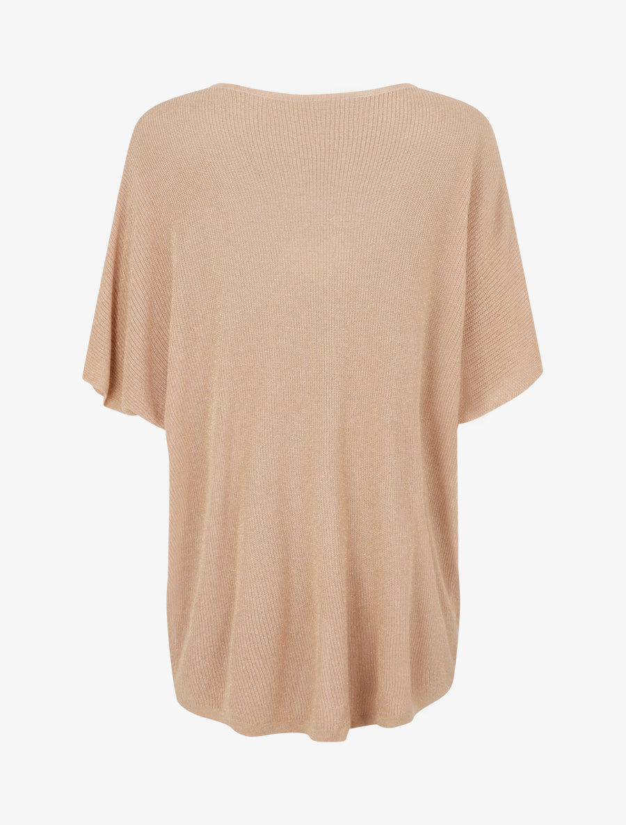 Top oversize en maille fine irisée - Champagne - 2