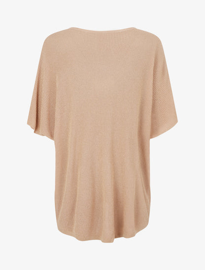 Top oversize en maille fine irisée - Champagne - 2