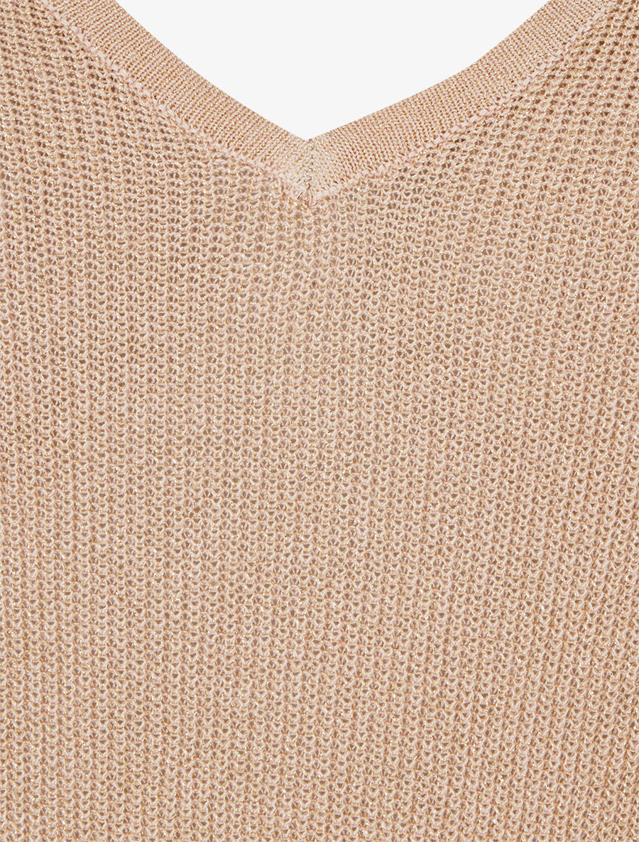 Top oversize en maille fine irisée - Champagne - 3