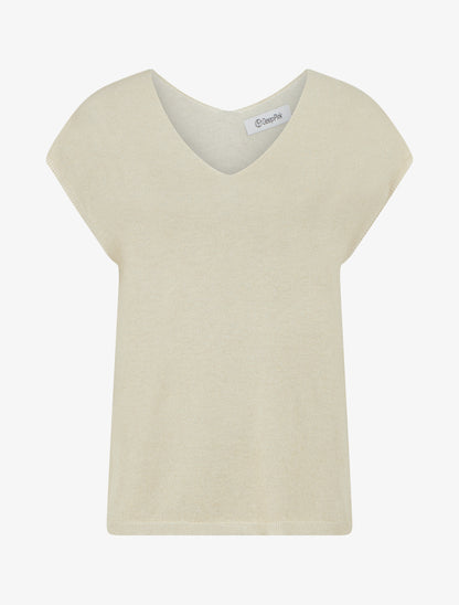 Top irisé à emmanchure basse - Beige - 1