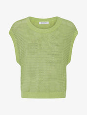 Top filet de pêche en maille irisée - Vert pomme - 1