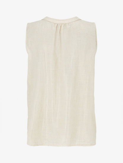 Top sans manches à rayures irisées - Beige - 2