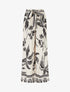 Pantalon élastiqué coupe droite imprimé tropical - Noir - 1