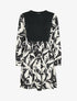 Robe mi-longue patineuse imprimé végétal - Noir - 1