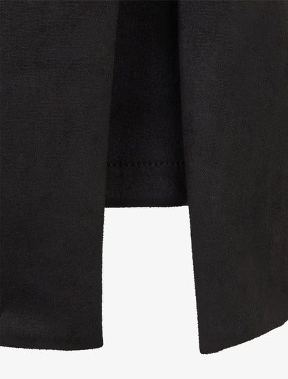 Robe fendue à col détail chaînes - Noir - 3