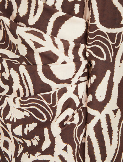 Robe portefeuille imprimé fantaisie - Chocolat - 3
