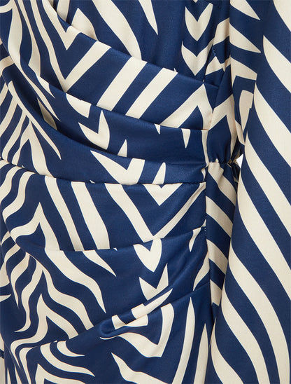 Robe portefeuille imprimé graphique - Bleu roi - 3