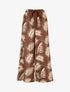 Pantalon ample et fluide imprimé feuilles - Marron - 1