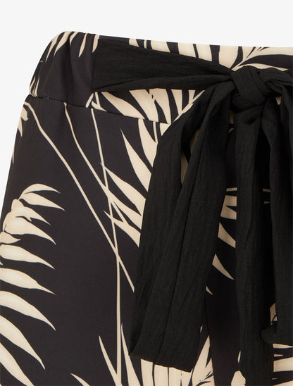 Pantalon ample et fluide imprimé feuilles - Noir - 3