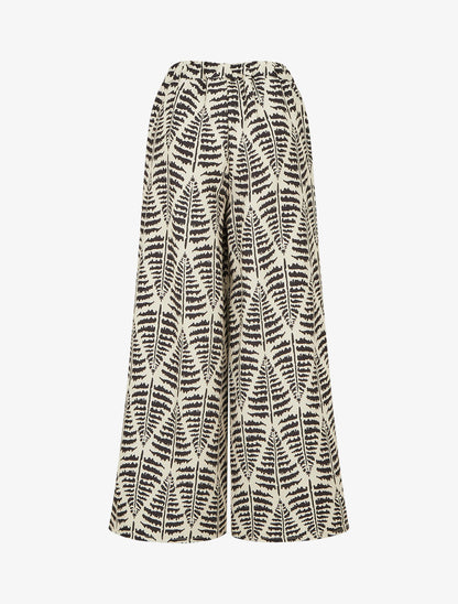 Pantalon ample et fluide imprimé fantaisie - Noir - 2