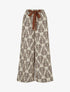 Pantalon ample et fluide imprimé fantaisie - Marron - 1