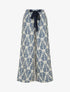 Pantalon ample et fluide imprimé fantaisie - Bleu foncé - 1