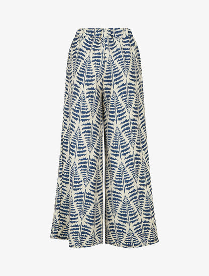 Pantalon ample et fluide imprimé fantaisie - Bleu foncé - 2