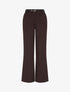 Pantalon droit ceinturé imprimé - Marron - 1