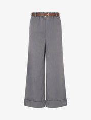 Pantalon ample à revers - Gris - 1
