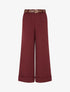 Pantalon ample à revers - Bordeaux - 1