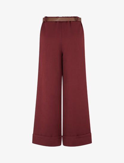 Pantalon ample à revers - Bordeaux - 2
