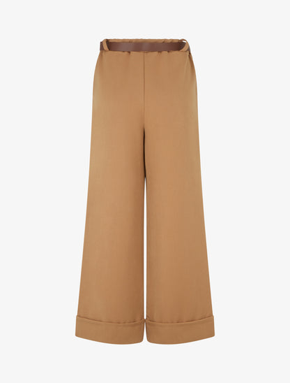 Pantalon ample à revers - Camel - 2