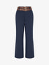 Pantalon droit à double ceintures - Marine - 1