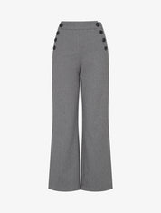 Rechte broek met chevronprint en knopen. - Grijs