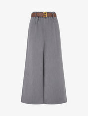 Pantalon élastiqué coupe ample - Gris - 1