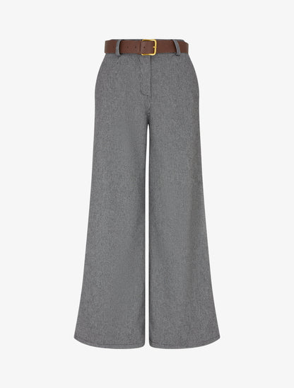 Pantalon ample imprimé pied de poule - Noir/gris - 1