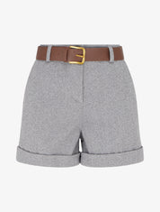 Short à revers imprimé chevron - Gris - 1