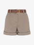 Short à revers imprimé chevron - Beige - 1
