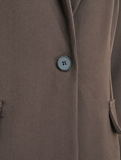 Blazer droit à épaulettes - Marron - 3