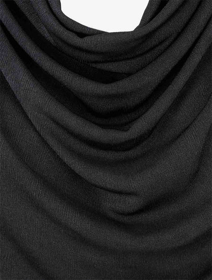 Top uni sans manches à col bénitier - Noir - 3