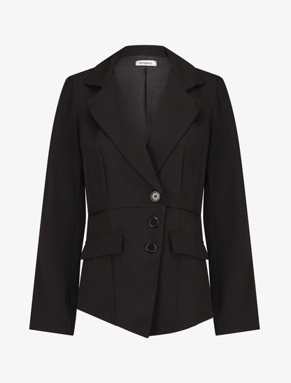 Veste asymétrique fermeture à 3 boutons - Noir - 4