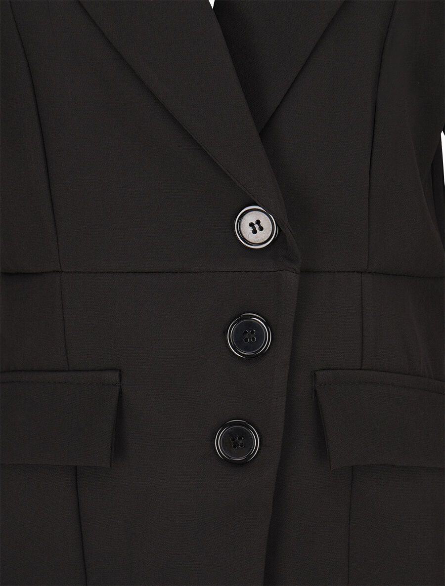 Veste asymétrique fermeture à 3 boutons - Noir - 3