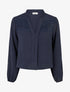 Blouse fluide coupe boule à détail crochet - Marine - 1