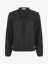 Blouse à détails brodés - Noir - 1