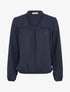 Blouse à détails brodés - Marine - 1