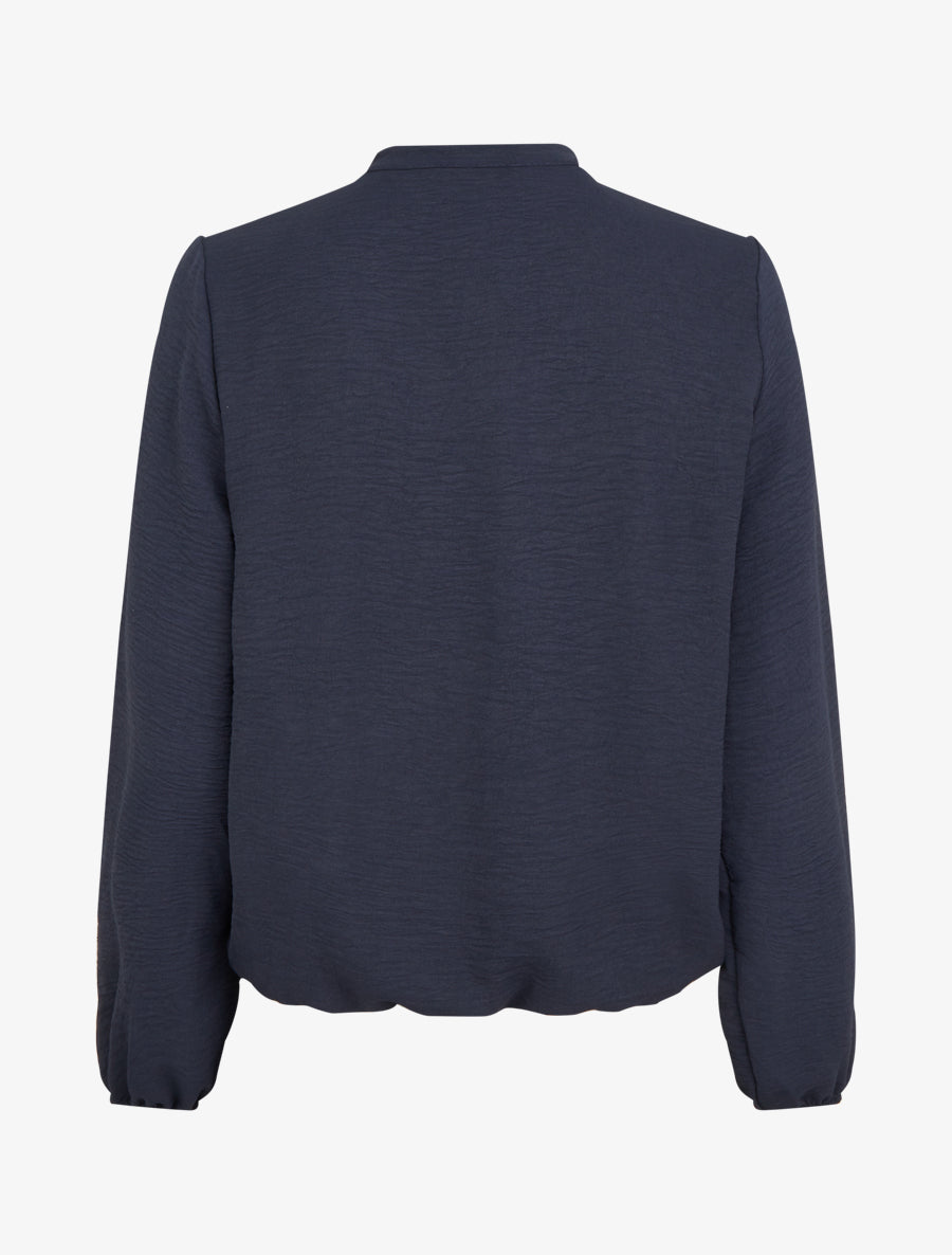 Blouse à détails brodés - Marine - 2