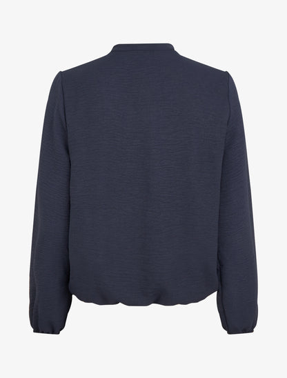 Blouse à détails brodés - Marine - 2
