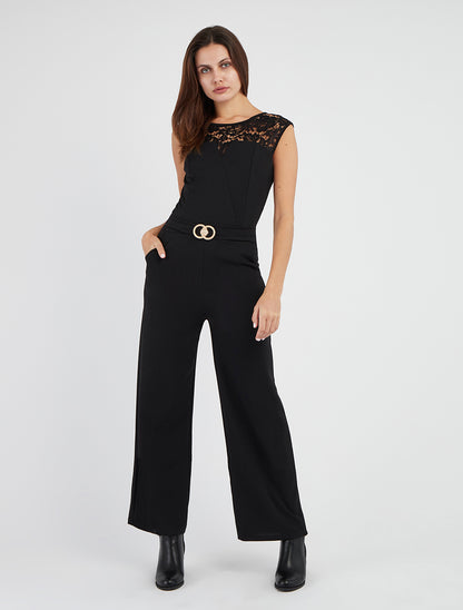 Kant-en-klare jumpsuit met rechte snit - Zwart