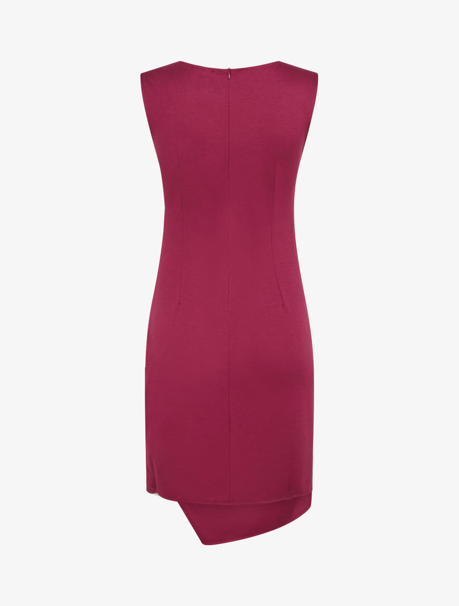 Robe sans manches à col en dentelle - Bordeaux - 2