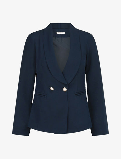 Veste à col smoking - Marine - 1
