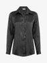 Chemise fluide à rayures irisées coupe droite - Noir - 1