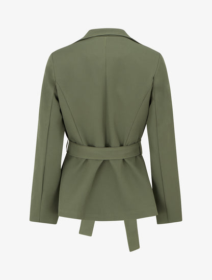 Blazer uni ceinturé - Kaki - 2