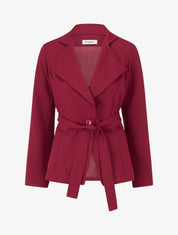 Blazer uni ceinturé - Lie de vin - 1