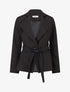 Blazer uni ceinturé - Noir - 1
