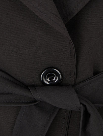 Blazer uni ceinturé - Noir - 3