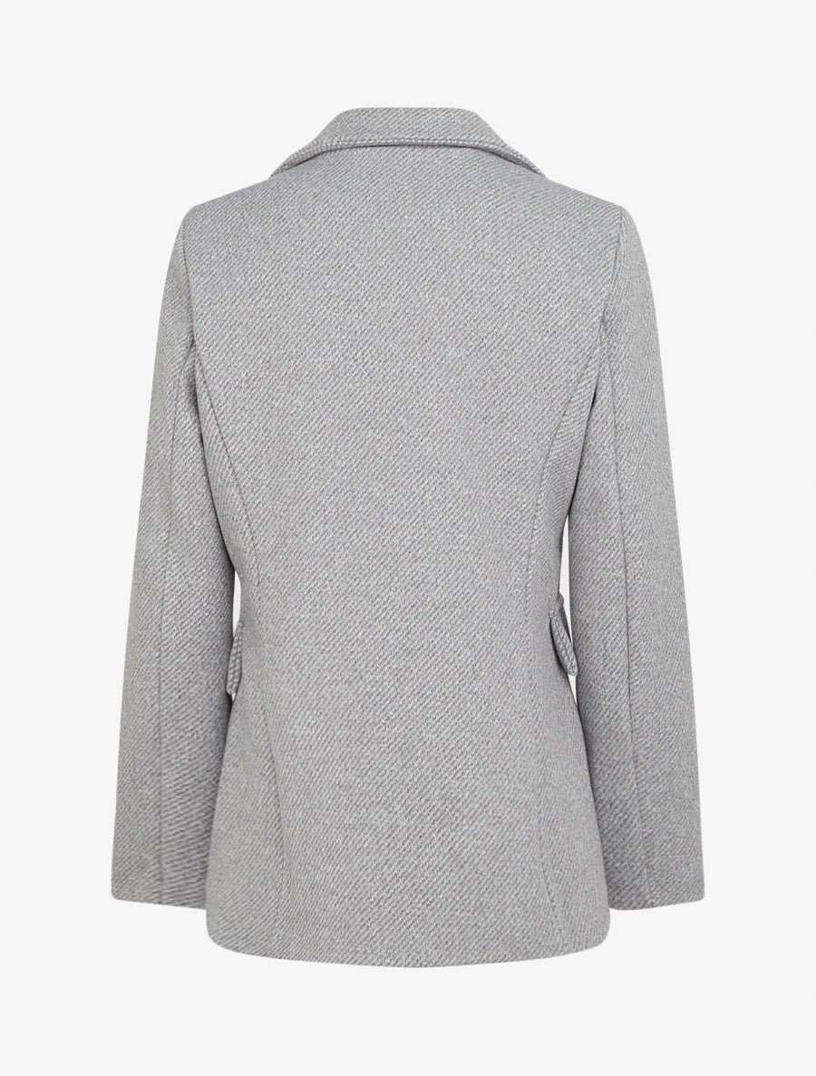 Manteau court à poches décoratives - Gris - 2