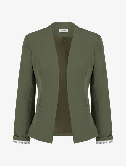 Veste droite à épaulettes - Kaki - 1
