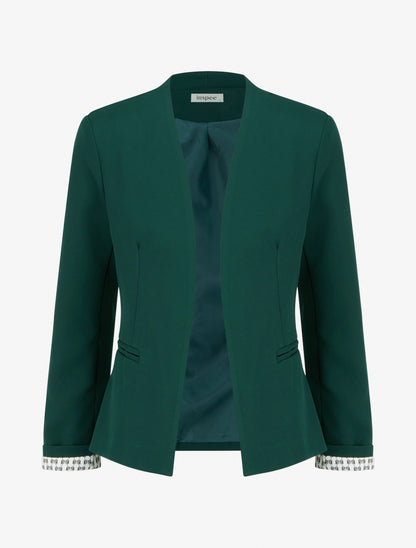Veste droite à épaulettes - Vert sapin - 1