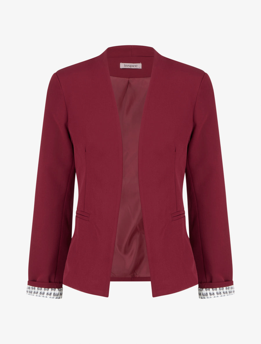 Veste droite à épaulettes - Bordeaux - 1